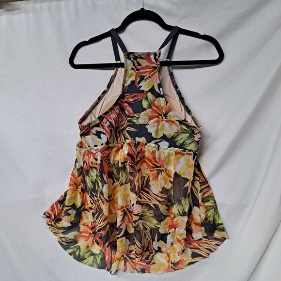 Kona Sol Swim Kona Sol Womens High Neck Mesh Racerback Tankini Top Swimwear Plus Size Poshmark